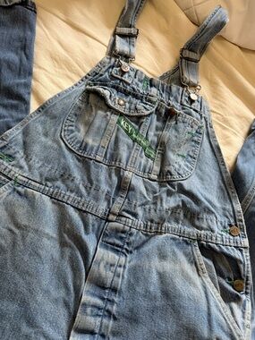 Vintage Key Imperial Denim Bib Overalls: Faded Workwear 38/34